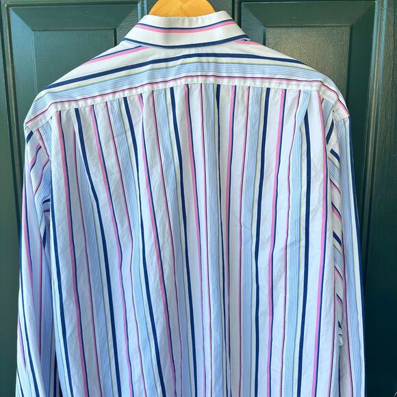 Polo Ralph Lauren Regent Fit Striped Shirt XL 17.5 Cotton Classic Preppy Office - Picture 4 of 8